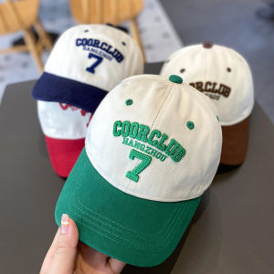 Korean Kids Baseball Caps Fashion Letter Embroidery Patchwork Adjustable Peaked Hats For Boy Girl Outdoor Children Sun Visor Hat