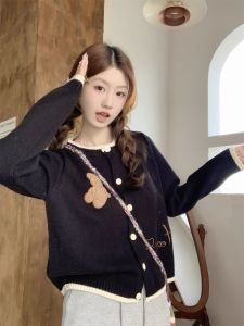 Áo Len Cardigan Dệt Kim Màu Xám Cho Nữ Mùa Xuân 2025 Áo Khoác Ngoài Thời Trang Thường Ngày Dài Tay Cổ Tròn Thoáng Khí