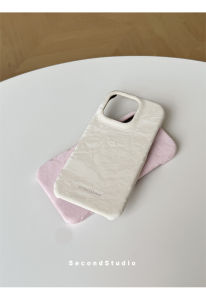 Ốp Lưng Bảo Vệ Bằng Da Thủ Công Có Họa Tiết Vải Satin Đơn Giản Cho iPhone 15 pro Max 17 pro Apple 16 pro Max 14 pro