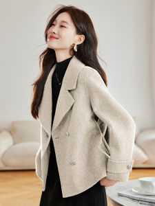 MANWUJINGLING | Oatmeal Double-Breasted Trench Coat Womens Spring Autumn New High-End Casual Outwear