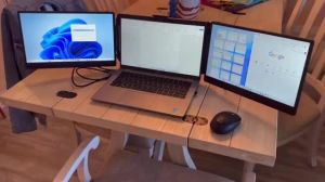 [Ganlitong] OFIYAA F3 14 inch Portable Triple Monitor For Laptop Screen Extender Monitor Portable Dual Monitor Video Visualizer Laptop Screen Fhd 1080p Ips Supported C-Type Travel Laptop Monitor Extender Windows/mac/linux/ps5