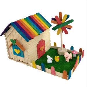 DIY ชุดวัสดุงานฝีมือสร้างบ้านไม้เล็กสำหรับเด็ก อุปกรณ์งานฝีมือร่วมกันของพ่อแม่และลูก เสริมสร้างความคิดสร้างสรรค์สำหรับเยาวชน