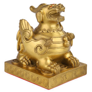 BINYUE | Prosperity Attracting Pair Male Female Brass Pixiu Statue 1 Set