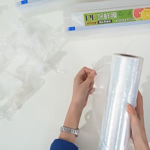 Plastic Food Wrap Dispenser With Slide Cutter Adjustable Cling Film Cutter Preservation Foil Storage Box Convenient Efficient