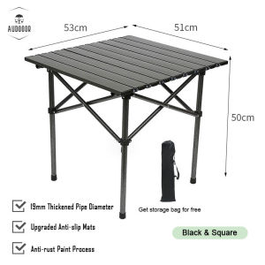 Modern Black Lightweight Portable Family Travel Outdoor Folding Egg Roll Tables And Chairs For Events Camping