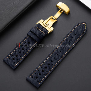 18/19/20/22mm Vintage Handmade Leather Watch Strap Breathable Watch Band Quick Release Brown Gray Black Blue Universal Wristband