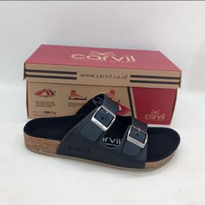 Carvil BENZO 02 - Sandal Fashion Casual Pria Dewasa Carvil Hitam 38-43 Sandal Puyuh