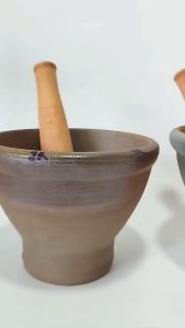 ครกลาว ครก ครกดินเผา ครกดิน ครกส้มตำ พร้อมสากไม้ มีให้เลือก 3 ขนาด 8