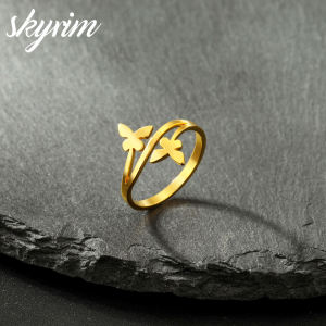 SKYRIM Gold Butterfly Ring Fashion Jewelry Ring Men Womens Ring Couple Ring
