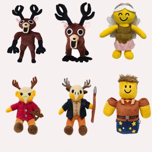 99 Nights in The Forest Deer Plush Toys Movie Stuffed Animals Black Red Deer Brown Haired Little Man Toy for Kids Christmas Gift