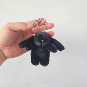 10cm Cute Bunny Plush Keychains Lovely Rabbit Backpack Charm Stuffed Animals Toy Bags Accessories Gifts for Girls Women Friends