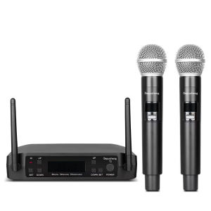 2 UHF Channel Wireless Microphone System Depusheng T2 Handheld  Portable Karaoke Dynamic Microphone System for Singing Karaoke
