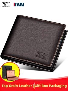 SEPTWOLVES | Short Men Leather Wallet
