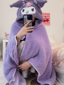 🔥พร้อมส่ง🔥Sanrioผ้าห่มฮู้ด ผ้าห่มตุ๊กตา Kuromi Cinnamoroll หมวกผ้าห่ม มาย เมโลดี้ ของขวัญ ซานริโอ้