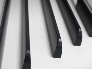 2Pcs Black Aluminum Alloy Cabinet Door Handle Modern Minimalist Style Closet Drawer Handle