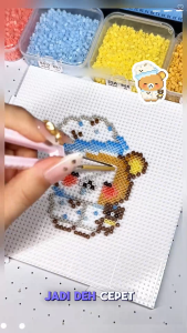 Jojotoy DIY Perler Beads Manik-manik Sekering Kit 24 Warna/14000pcs Mainan DIY Beads 3D Kerajinan dengan Aksesoris Mainan Edukasi