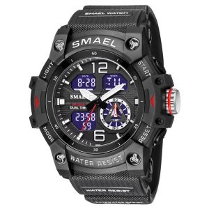 SMAEL | SMAEL sports watch mens fashion watches alarm clock stopwatch LED digital backlight dual-time display waterproof watch mens 80
