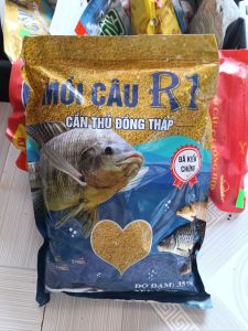 MỒI CÂU CÁ R1 GÓI 1KG. CÂU ĐƯỢC CÁ TRA CÁ CHÉP RÔ PHI CÁ TRÊ.