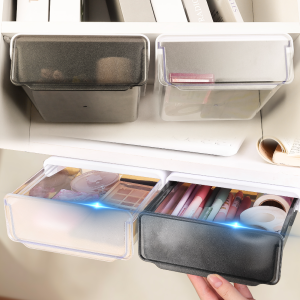 ชั้นวางของแบบซ่อนบนโต๊ะ / กล่องเก็บของแบบดึงออกได้แบบใหม่ แขวนใต้โต๊ะ / ลิ้นชักความจุขนาดใหญ่ใต้โต๊ะ / ที่จัดระเบียบเครื่องเขียนในสำนักงานแบบซ่อน