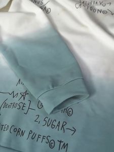 Mens hoodie casual student loose and versatile handsome trend gradient color fake two pieces of Korean hoodie top long sleeve t shirt men