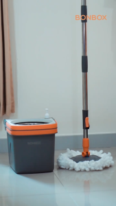【FREE 2 KAIN REFILL】BONBOX Homeliving - Alat Pel Lantai 2in1 Ember Lepas Pasang Set Pel Lantai Modern dengan Ember Terpisah Spin Mop Pembersih Lantai BCT50202
