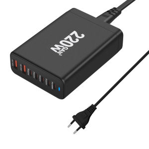Sạc GaN Để Bàn 220W 8 Cổng USB Type-C PD Sạc Nhanh 3.0 Sạc Di Động Với Giao Diện Type-C Sạc Tốc Độ Cao