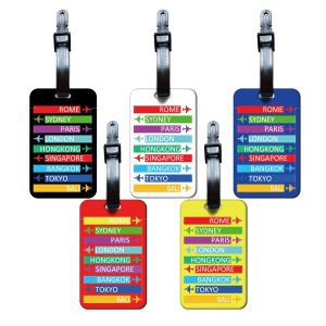 Creative 5 Colors Luggage Tag Colorful Luggage Tag Label for Travel Women Funny Backpack Suitcase Tag Name ID Identifier Durable