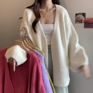 AIYITI | New Autumn Purple Loose Lazy Long Sleeve Knitted Cardigan