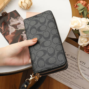 BAORUIFU | Printed New Double Zipper Long Wallet Large Capacity Card Organizer