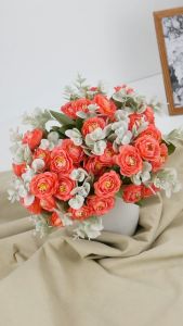 ROSE DAISY PUTIK CABANG 5 MAWAR RUSTIC CLASSIC EROPA PASTEL ARTIFICIAL DUA WARNA BUNGA PREMIUM SUTRA DIY MUSIM GUGUR PLASTIK PALSU UNTUK BUKET DECOR HOME KAMAR HIASAN CAFE DEKORASI PERNIKAHAN RUMAH IMPORT MURAH BERKUALITAS