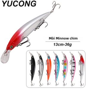 YUCONG 1 Chìm Minnow Mồi 13Cm-36G Im Lặng Cứng Wobbler Trolling Mồi Câu Cá Cho Đại Dương Hồ Sông Câu Cá Biển