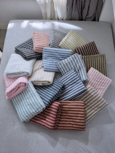 ผ้าขนหนูไหมพรมลายทางถักแบบผ้าฝ้ายแท้ 100% สำหรับคนเดียว ขนาด 150x200 ผ้าห่มขนาดใหญ่ 180x220 ผ้าห่มขนาดใหญ่ 200x230