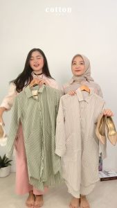 Cotton Inch - Pyara Tunik Dress Motif Garis Lengan Panjang