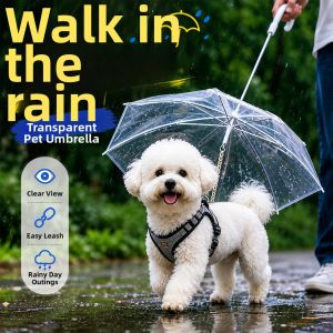 Hadassah | Transparent Waterproof Pet Raincoat with Leash for Small Medium Dogs