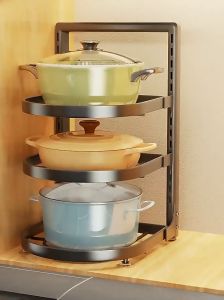 Rak Panci Susun/Rak Pot Kabinet Atas/Wastafel Dapur Di Bawah Rak 5 Tingkat