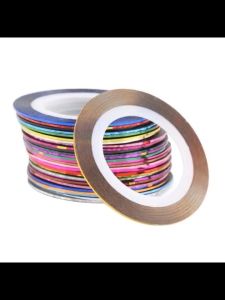 MS.W Nail Art Stripe Tape 10/20 Rolls 1mm Nail Line Decals with Single Use Nail Accessories