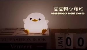Cute DoDo Duck LED Night Light Touch-Sensitive  Rechargeable Silicone Lamp for Nursery Bedroom Bedside