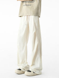 Quần Dài Công Sở Ống Đứng Rộng Rãi Cho Nam Mùa Hè 2025 Phong Cách Mỹ Quần Dài Thể Thao Thường Ngày Cho Thanh Thiếu Niên