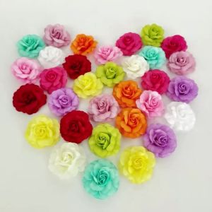 5Pcs Rose Artificial Flowers Head 5cm Fake Flower for Christmas Wedding Decoration Home Decor DIY Wreath Crafts Gift Accessories