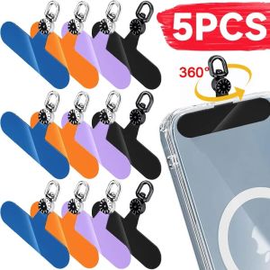 5ชิ้นแผ่นบางเฉียบนิ่มยืดหยุ่นได้สำหรับเปลี่ยนสายคล้อง360มือถือ TPU หมุนได้เป็นองศาสายห้อยโทรศัพท์การ์ดผูกเชือก
