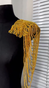 YOUJ Tassel Chain Sequin Shoulder Patch Wedding Dress Performance Clothing Embroidery Accessories