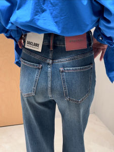 Loose Wide Leg Blue Jeans Womens High Waist Cotton Stretch Denim Spring New Style Slimming Wide Pants Casual Trousers