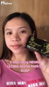 1 pack (6pcs) Negra Ultima Gluta papaya soap whitening bar soap anti-aging formula hydrating skin care perfect for daily bath use