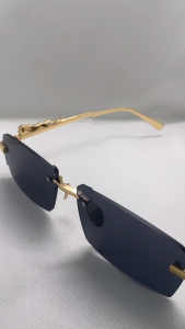 Cheetah Sunglasses frameless eyeglasses anti uv400 gradient shades cutting lens metal frame comfortable elegant style