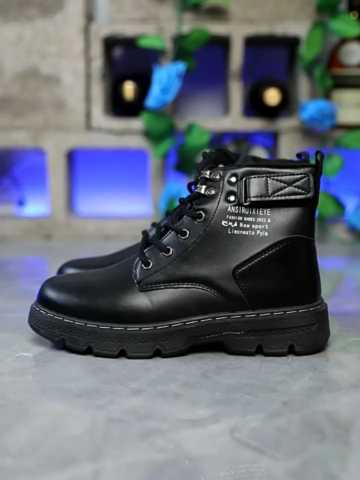 Mortin boots mens British high-top casual shoes trendy workwear motorcycle leather boots casual thick-soled mens shoes