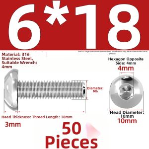 TIANZHUOJINSHU | Stainless Steel Hex Head Round Screws