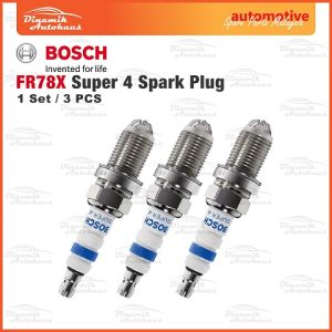 Perodua Kelisa 1000cc Car Engine Spark Plug Bosch FR78X Super 4 (3 Pcs)