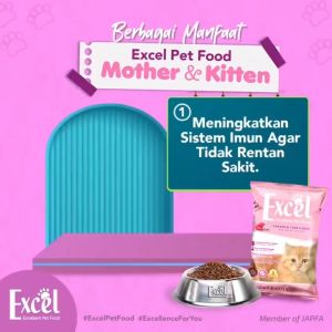 EXCEL MOTHER & KITTEN 500GR. Makanan Kering Kucing Untuk Induk dan Anak Kucing/ Induk dan anak kucing
