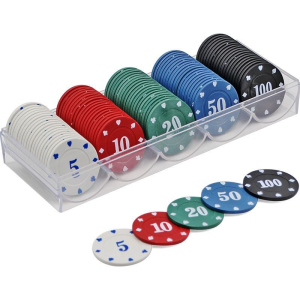 100Pcs Professional Number Printed Poker Chips Set Education Round Chips Board Game Token Coin
