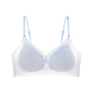 Miiow | Cool Sensation Thin V-neck Womens Underwear Cat Person Gathered Small Chest Summer Fixed Strap Bra No Trace Comfortable Back